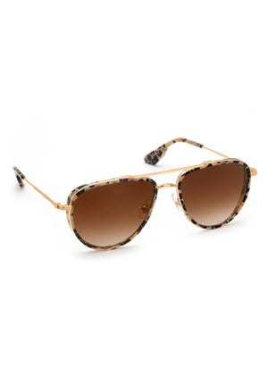 COLEMAN | 24K + Crema Handcrafted, luxury brown acetate KREWE aviator sunglasses