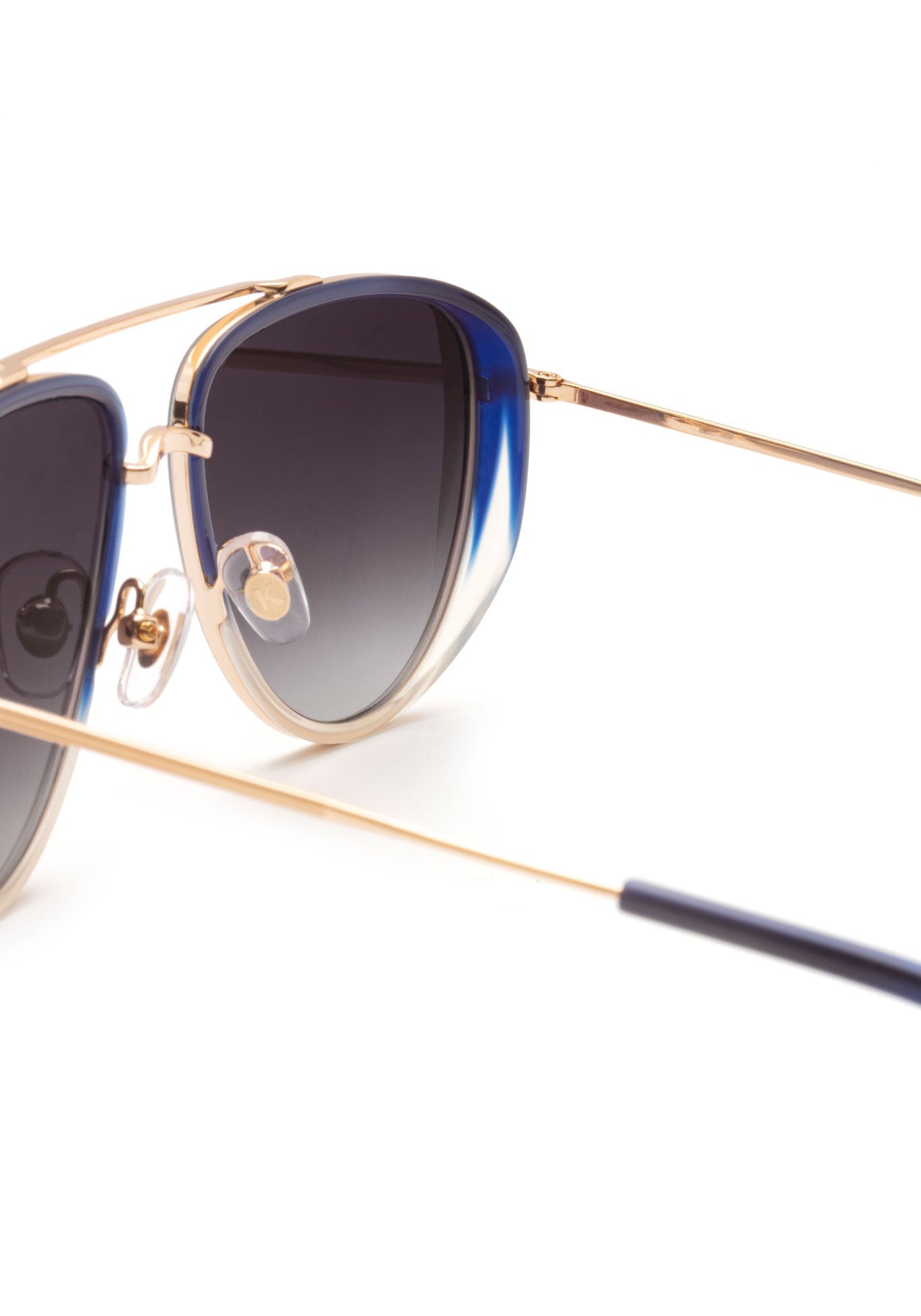 COLEMAN | 18K + Matte Indigo Fade + Gravity Handcrafted, navy acetate luxury KREWE sunglasses womens model