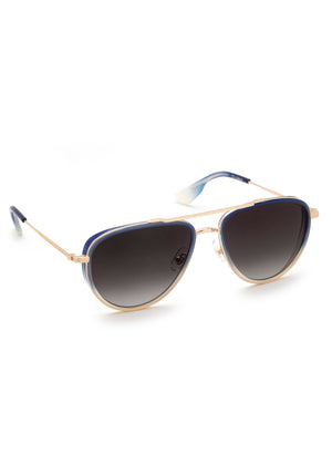 COLEMAN | 18K + Matte Indigo Fade + Gravity Handcrafted, navy acetate luxury KREWE aviator sunglasses