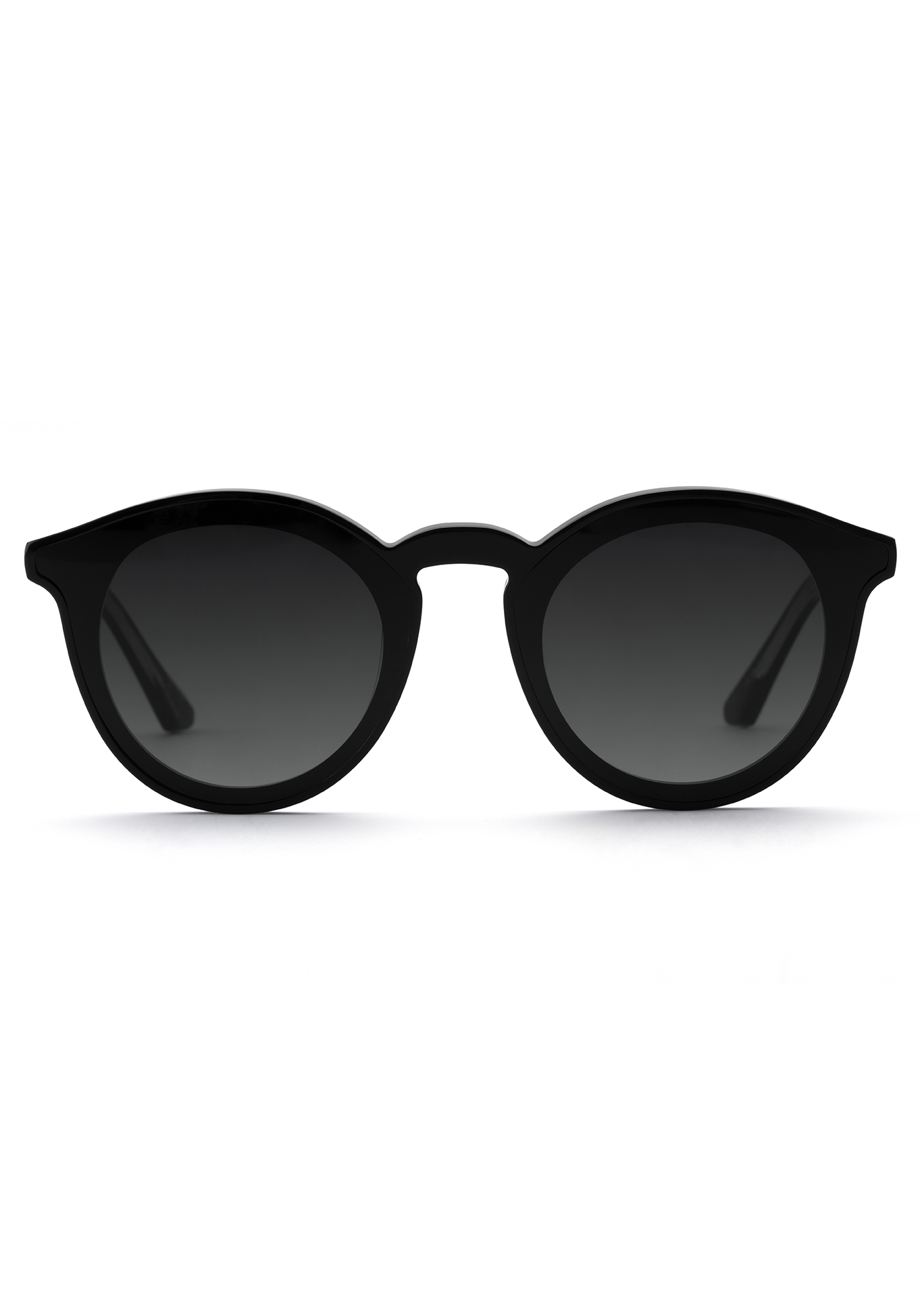 COLLINS NYLON | Black + Black and Crystal handcrafted, luxury black acetate KREWE round  sunglasses