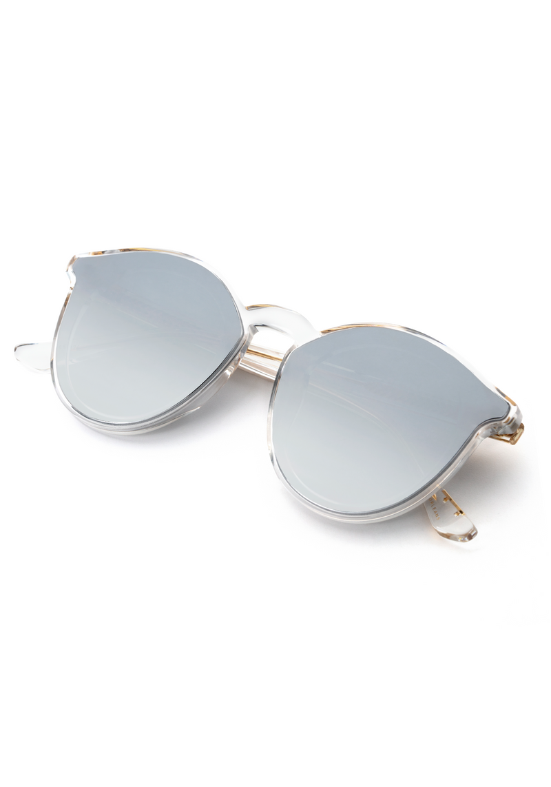 COLLINS NYLON | Crystal handcrafted, luxury clear acetate KREWE round sunglasses