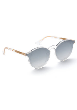 COLLINS NYLON | Crystal handcrafted, luxury clear acetate KREWE round sunglasses