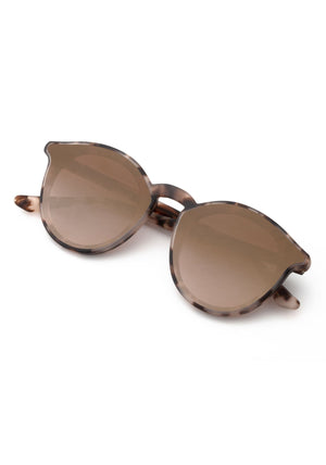 COLLINS NYLON | Matte Sunday Tortoise Mirror Polarized Handcrafted, luxury brown tortoise acetate KREWE round sunglasses