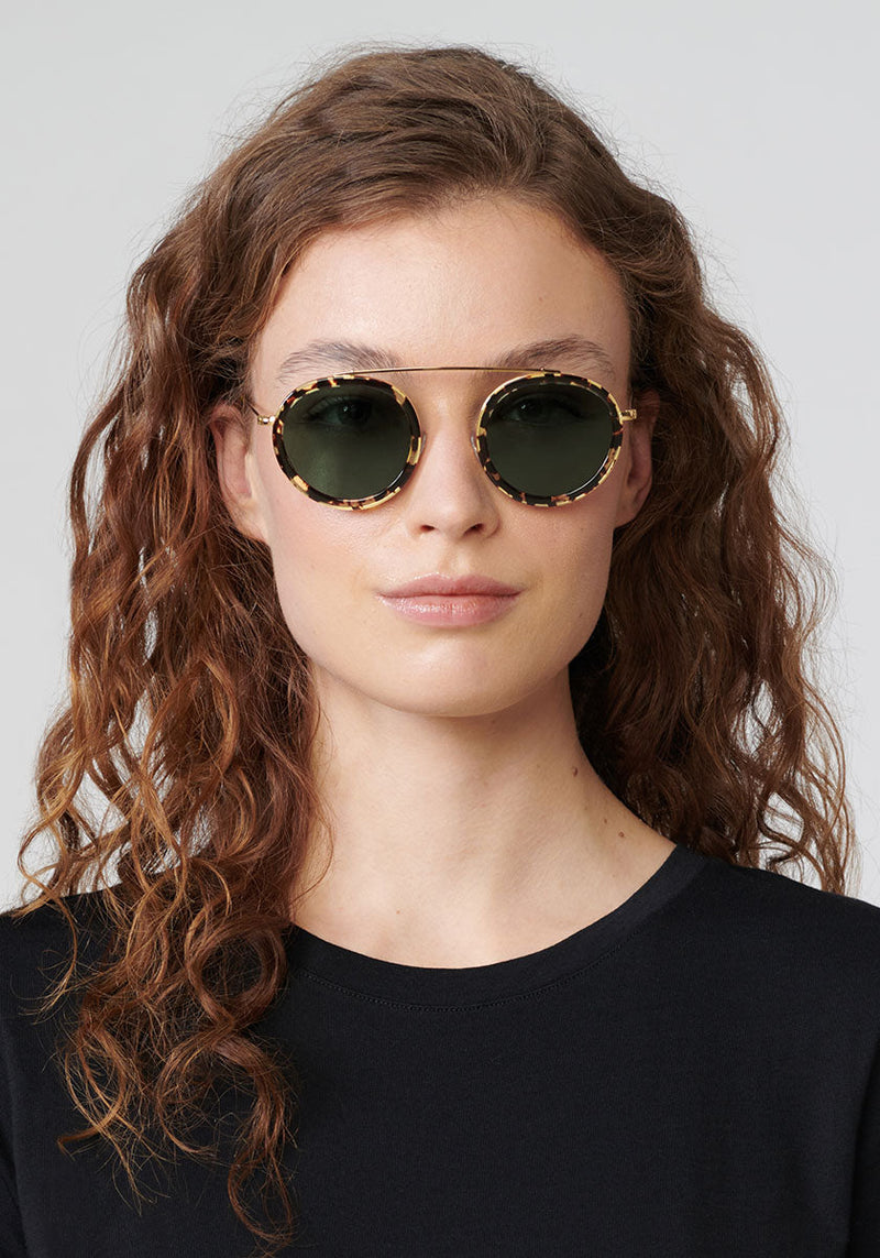 CONTI | Zulu Polarized 24K Handcrafted, luxury tortoise acetate KREWE sunglasses womens model | Model: Helouise