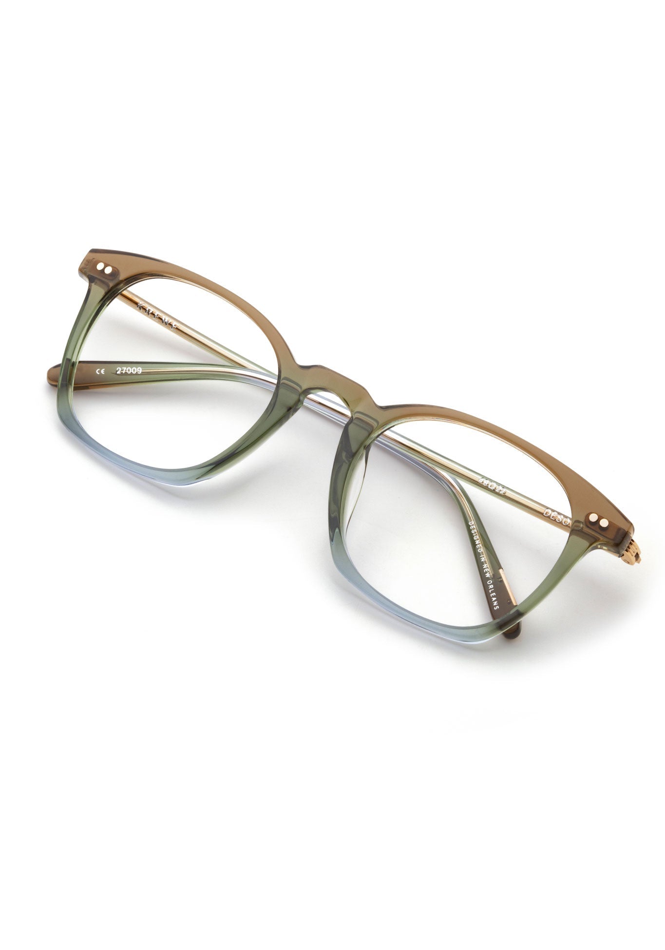 DESOTO | Matcha 12K Handcrafted, luxury blue and green acetate KREWE glasses