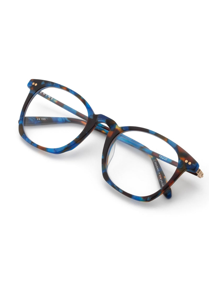 KREWE DESOTO | Matte Blue Steel Handcrafted, Luxury Blue Tortoise acetate eyeglasses