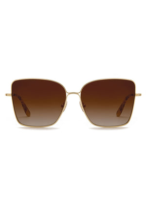 KREWE - Designer Oversized Butterfly Sunglasses - DOLLY | 12K + Matte Oyster Handcrafted, luxury 12K Gold plated metal sunglasses. Similar to Oliver Peoples sunglasses, Tom Ford sunglasses