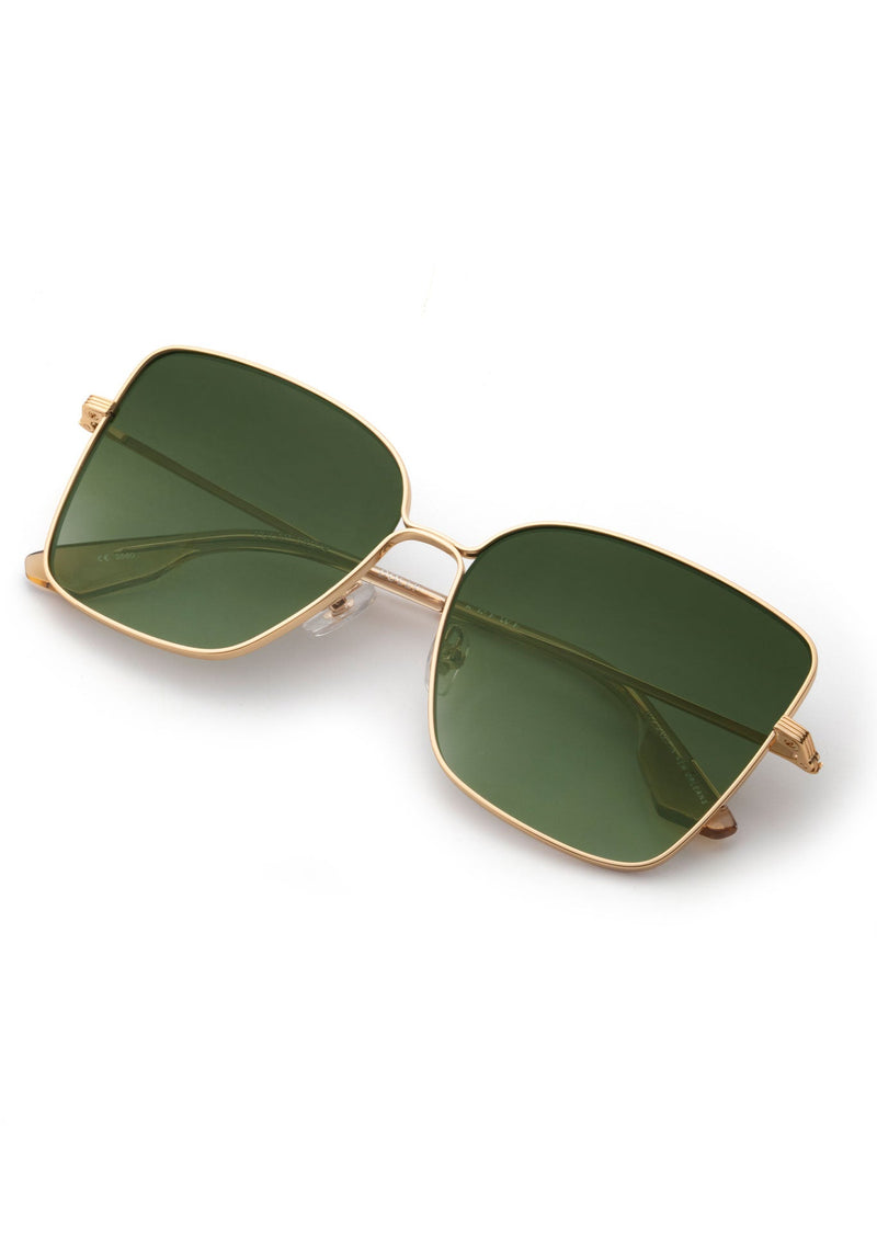 DOLLY | 24K Polarized Handcrafted, Luxury Stainless Steel KREWE sunglasses with green polarized lenses