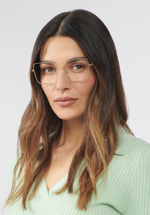 DOROTHY | 12K + Basil Handcrafted, 12k Gold Plated Krewe Eyeglasses womens model | Model: Olga