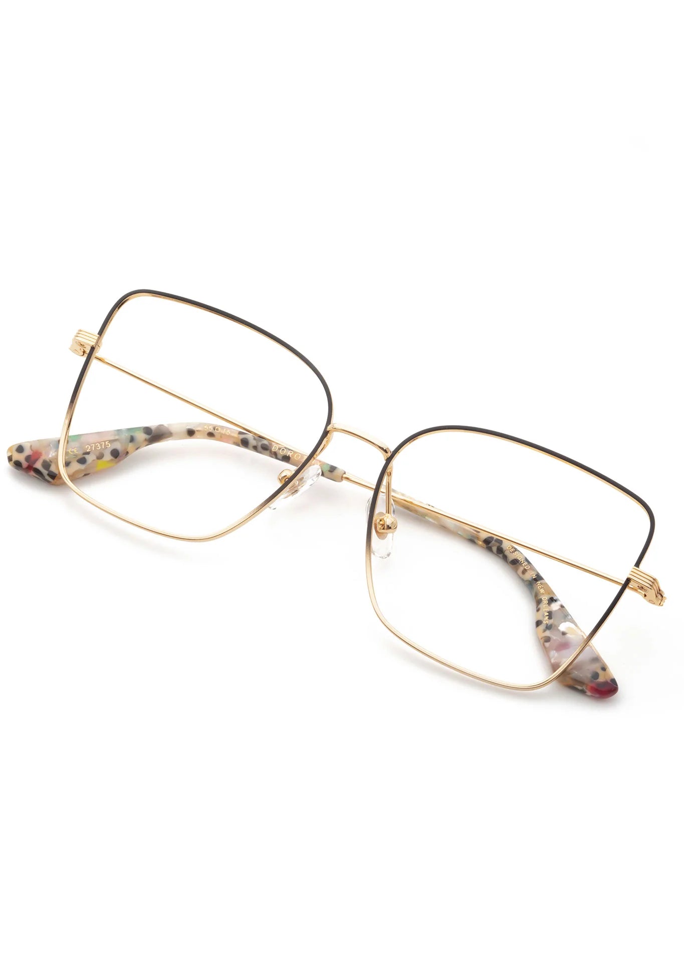 DOROTHY | 18K + Black Fade + Poppy Handcrafted, 18K Gold Plated KREWE Eyeglasses