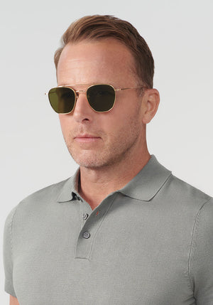 EARHART | 24K Titanium Polarized Handcrafted, luxury titanium KREWE sunglasses mens model | Model: Tim