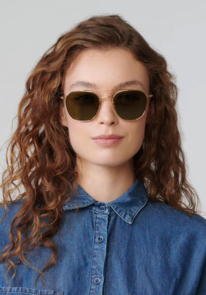 EARHART | 24K Titanium Polarized Handcrafted, luxury titanium KREWE sunglasses womens model | Model: Helouise