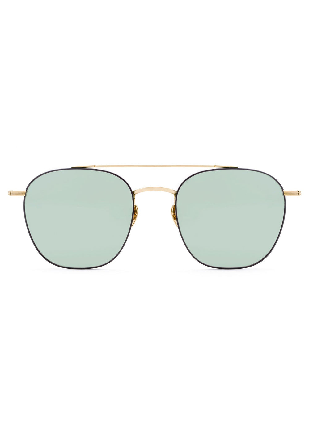 EARHART | Matte Black + 24K Titanium Mirrored Handcrafted, Luxury 24K Gold Plated KREWE Sunglasses