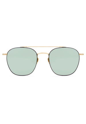EARHART | Matte Black + 24K Titanium Mirrored Handcrafted, Luxury 24K Gold Plated KREWE Sunglasses