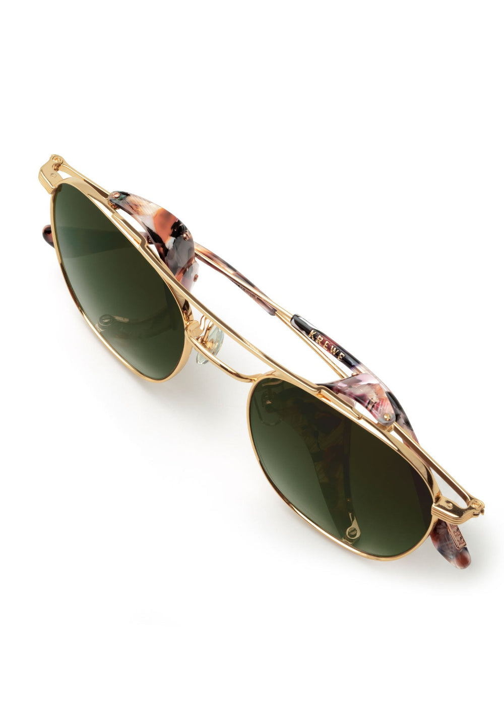 EARHART BLINKER | 24K + Capri Handcrafted, luxury titanium KREWE sunglasses with multicolor blinkers