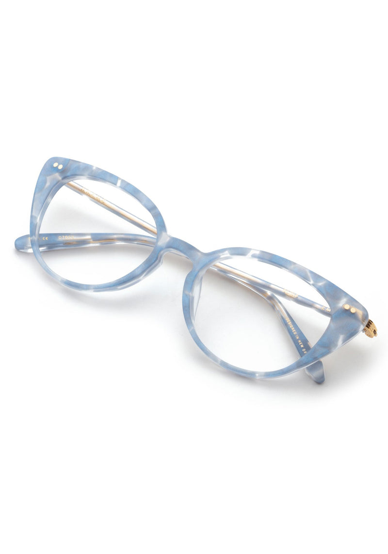 KREWE EMMA | Opaline Handcrafted, luxury custom blue acetate eyeglasses