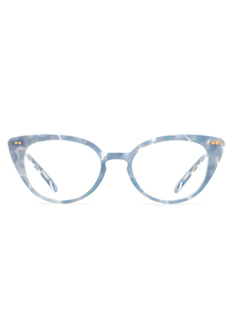KREWE EMMA | Opaline Handcrafted, luxury custom blue acetate eyeglasses