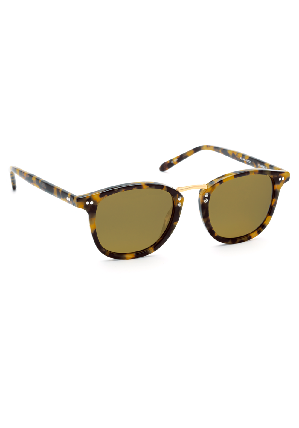 FRANKLIN | Blonde Tortoise Polarized 24K | Handcrafted, luxury acetate wayfarer KREWE Sunglasses with a 24K gold bridge.