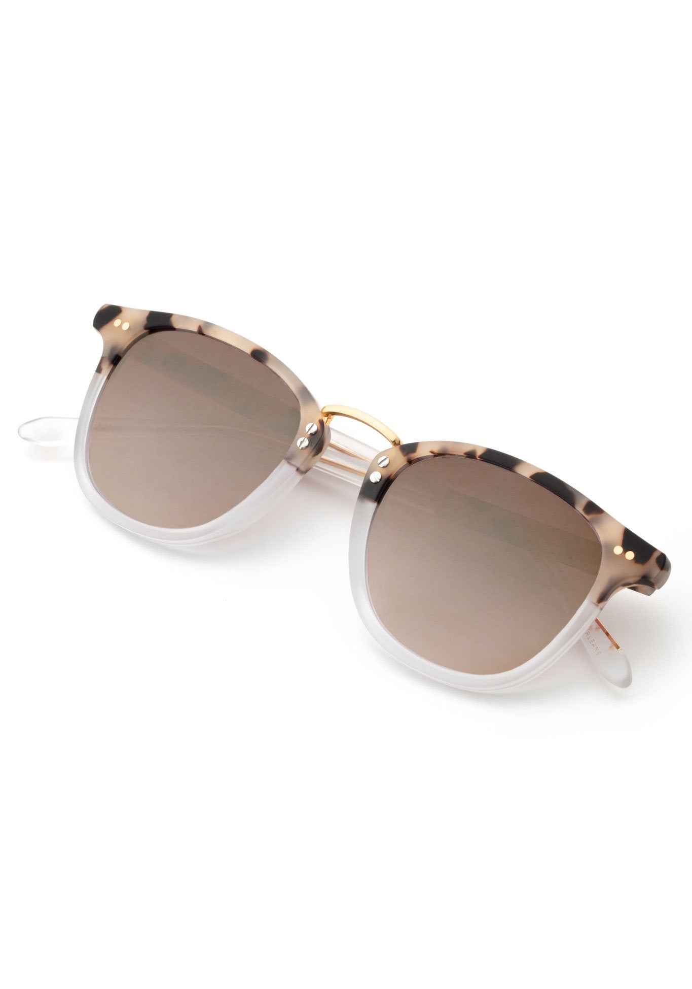 FRANKLIN | Matte Oyster to Crystal 24K Mirrored Handcrafted, luxury tortoise shell acetate KREWE sunglasses