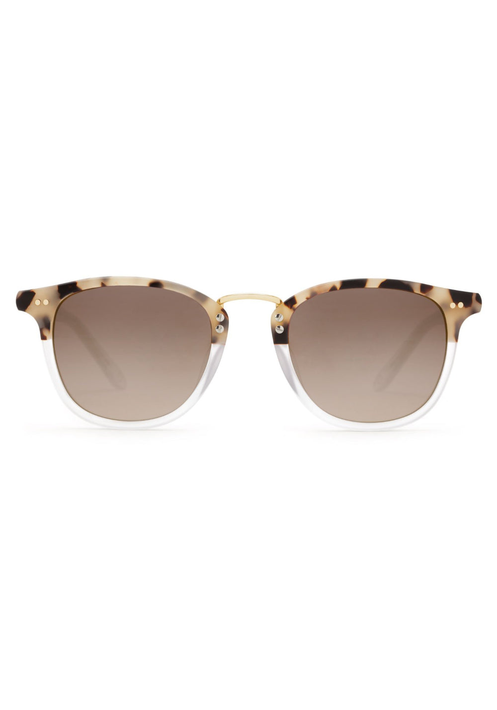 FRANKLIN | Matte Oyster to Crystal 24K Mirrored Handcrafted, luxury tortoise shell acetate KREWE sunglasses