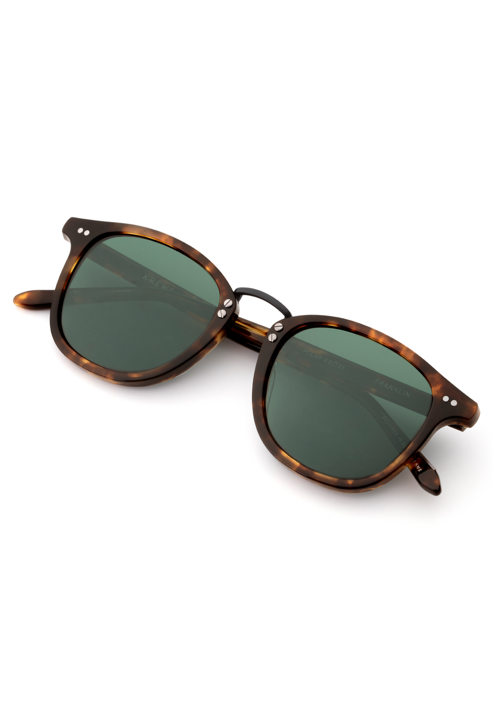 FRANKLIN | Rye Polarized Handcrafted, Luxury Brown Tortoise Acetate KREWE Sunglasses