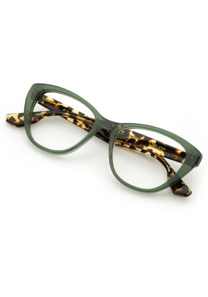 KREWE HELENA | Bottle Green + Zulu Handcrafted, luxury green acetate eyeglasses