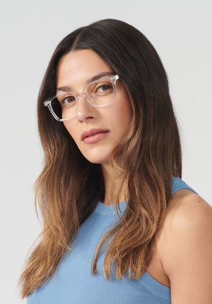 KREWE - HUDSON | Crystal Handcrafted, luxury clear acetate eyeglasses womens model | Model: Olga