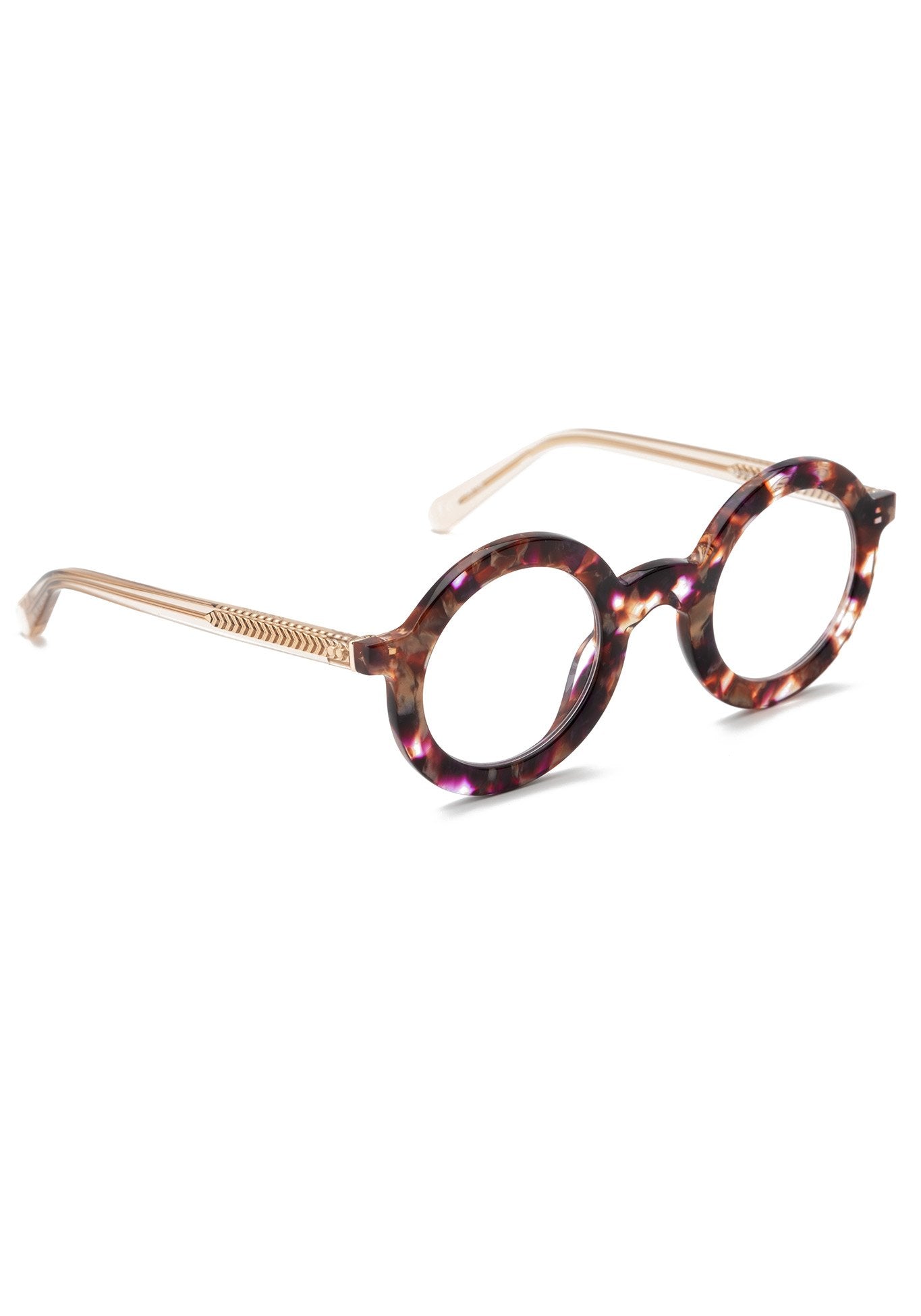 KREWE - HURST | Stardust Handcrafted, Luxury Pink and Red Acetate Eyeglasses
