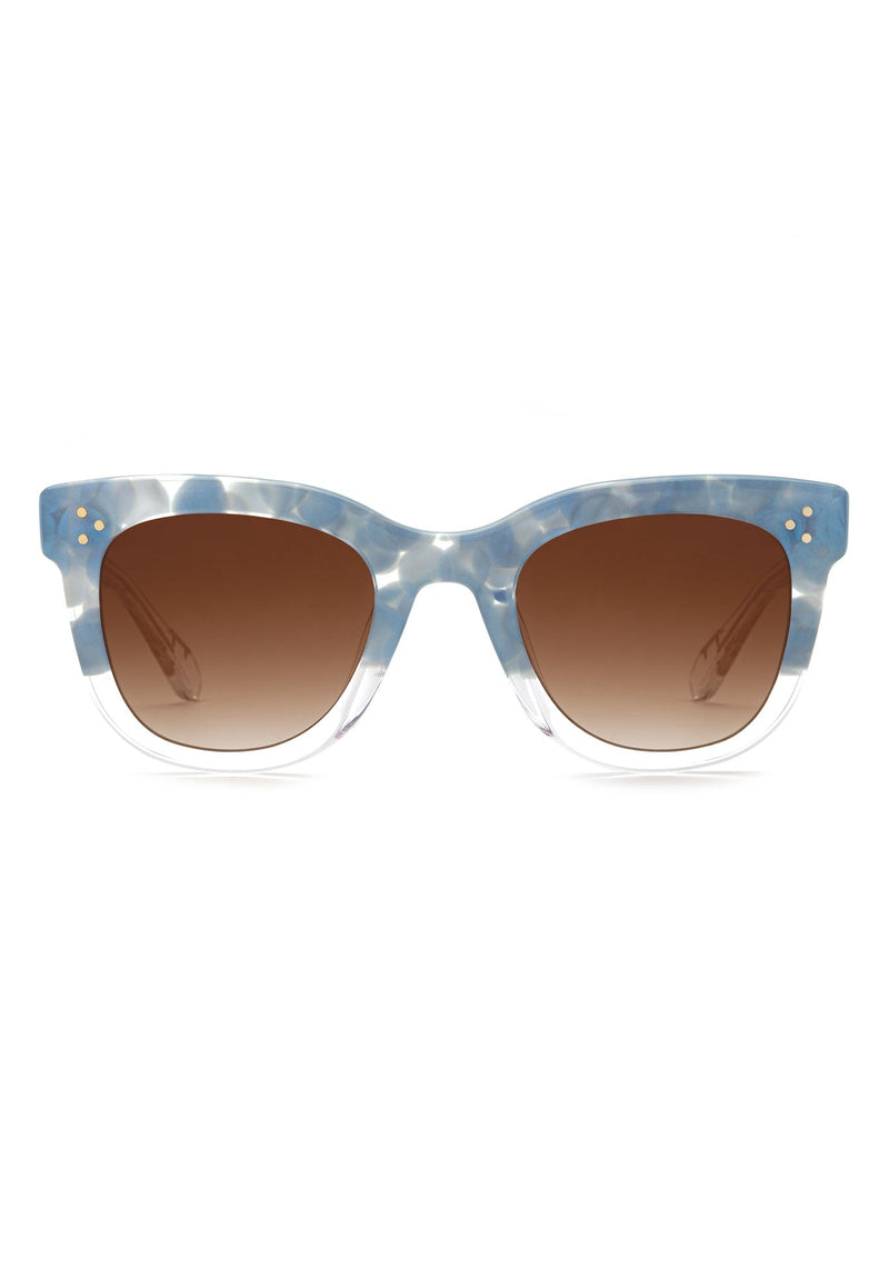 JENA | Opaline to Crystal Handcrafted, luxury blue and clear acetate KREWE sunglasses