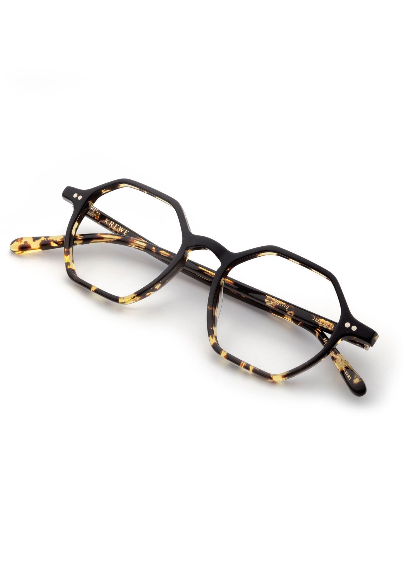 KREWE - JULIEN | Black + Zulu Handcrafted, luxury tortoise shell acetate eyeglasses