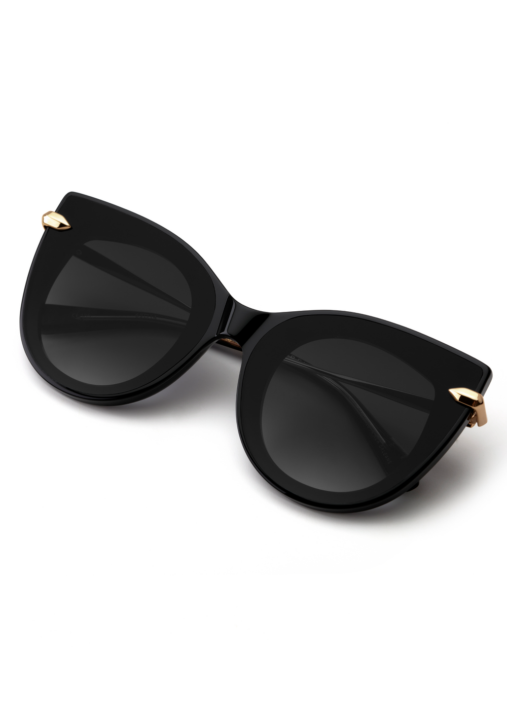 LAVEAU NYLON | Black and Crystal Handcrafted, Luxury, Black Acetate KREWE Sunglasses
