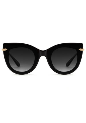 LAVEAU NYLON | Black and Crystal Handcrafted, Luxury, Black Acetate KREWE Sunglasses