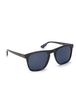 LENOX | Black + Cobalt Polarized Handcrafted, luxury black acetate KREWE sunglasses