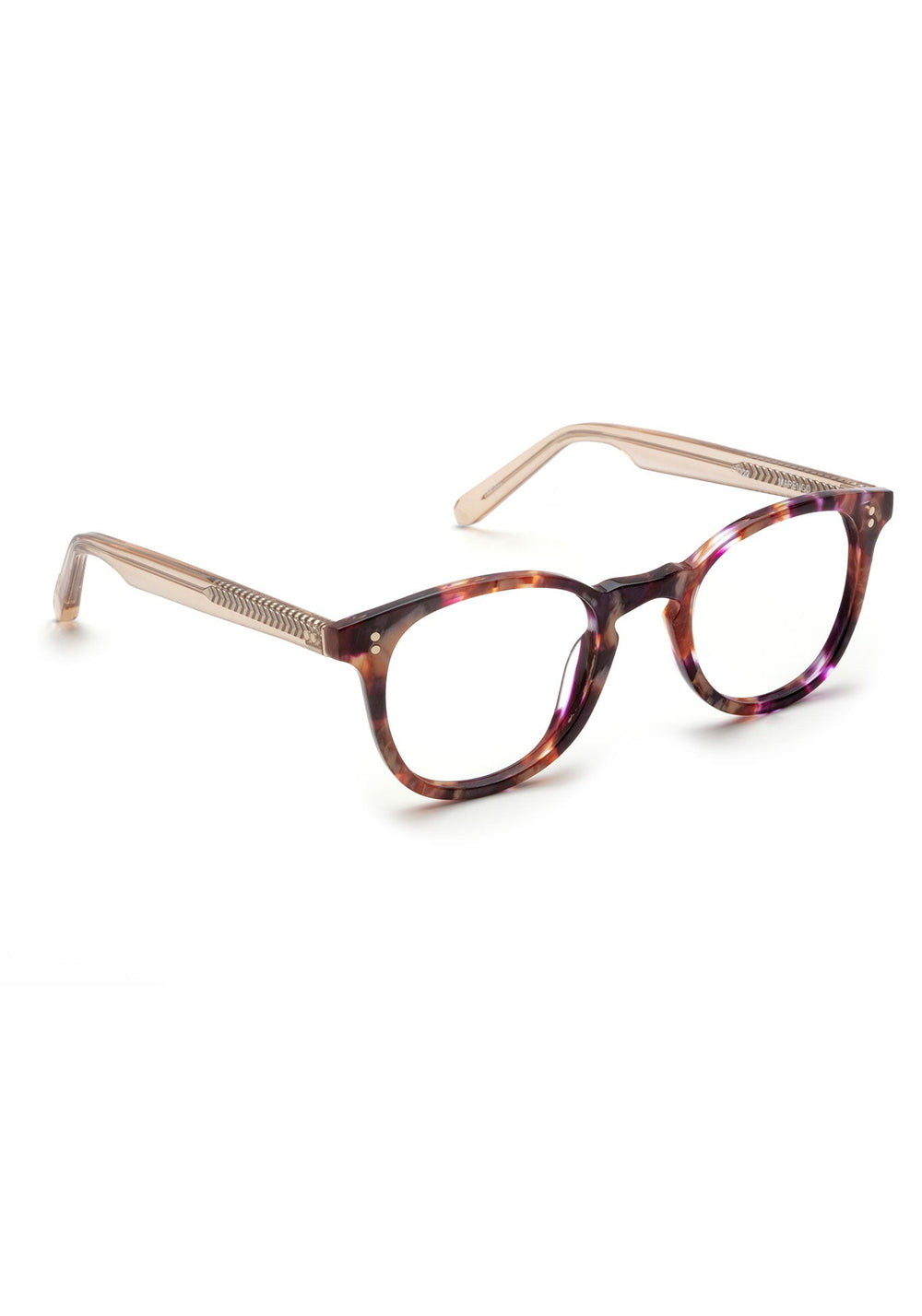 KREWE - MARENGO | Stardust + Buff Handcrafted, luxury pink and red acetate eyeglasses
