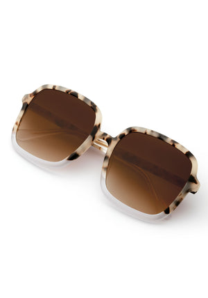 MARGOT | Matte Oyster to Crystal Handcrafted, Luxury Tortoise Shell acetate KREWE sunglasses
