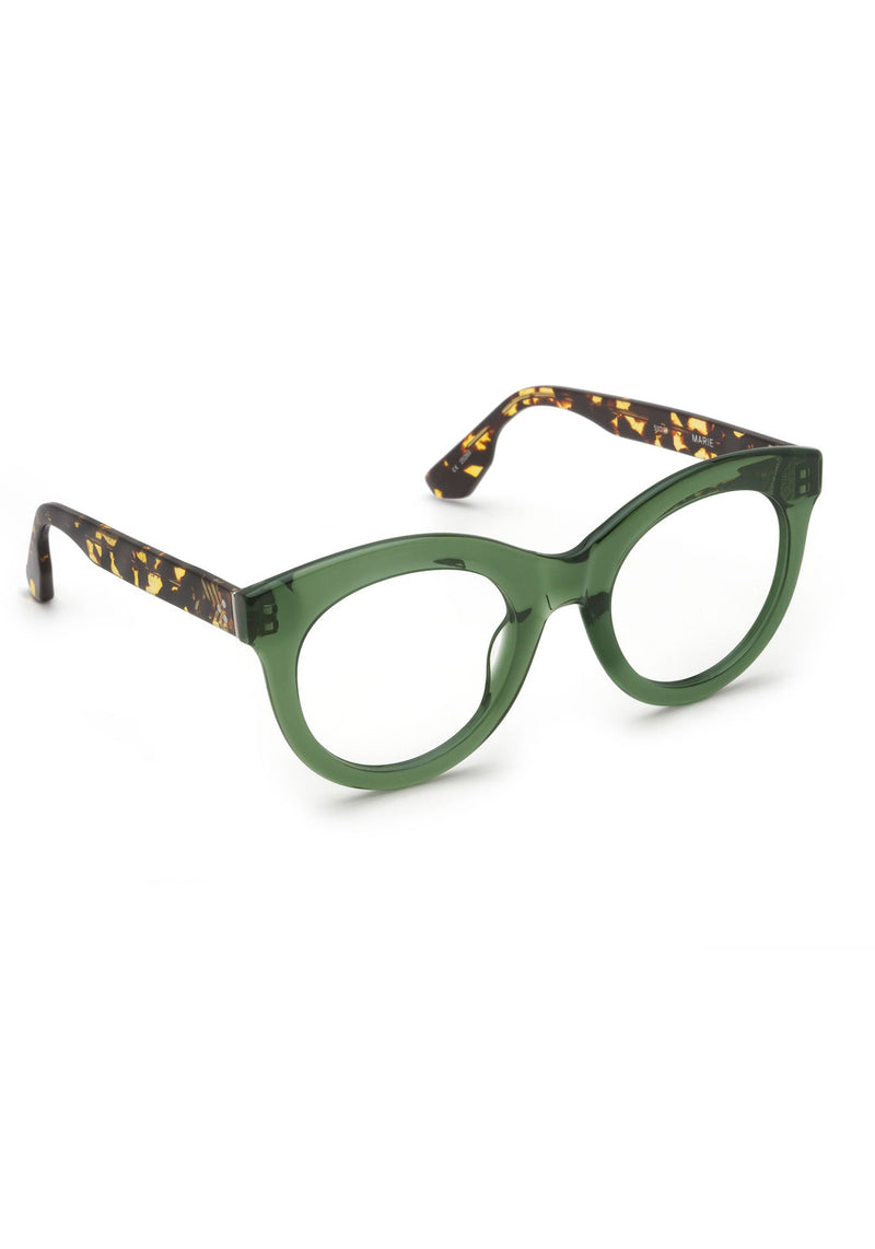 KREWE - MARIE | Bottle Green + Zulu Handcrafted, luxury green acetate eyeglasses