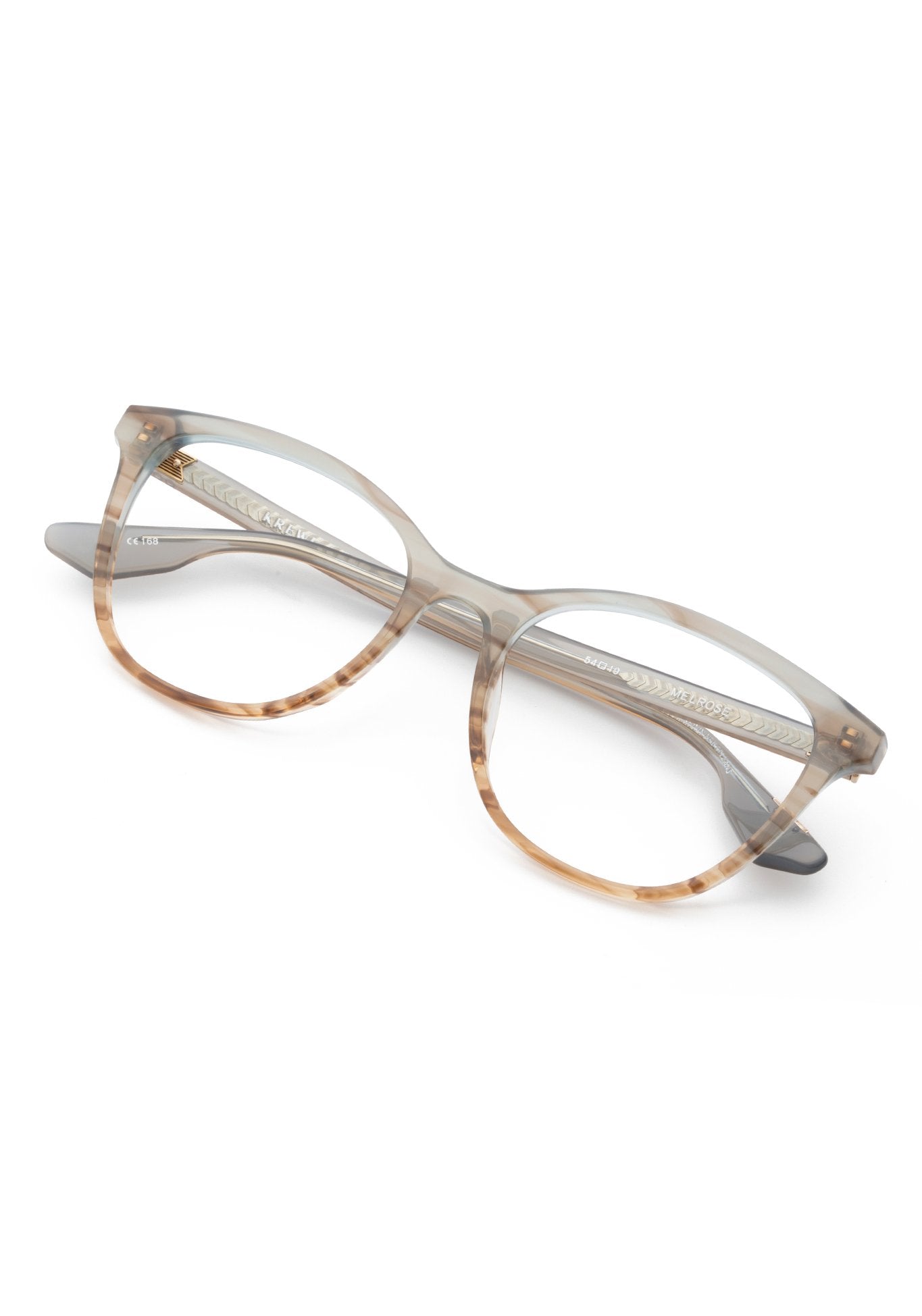 KREWE - MELROSE | Root + Shale Handcrafted, luxury grey and tan acetate eyeglasses
