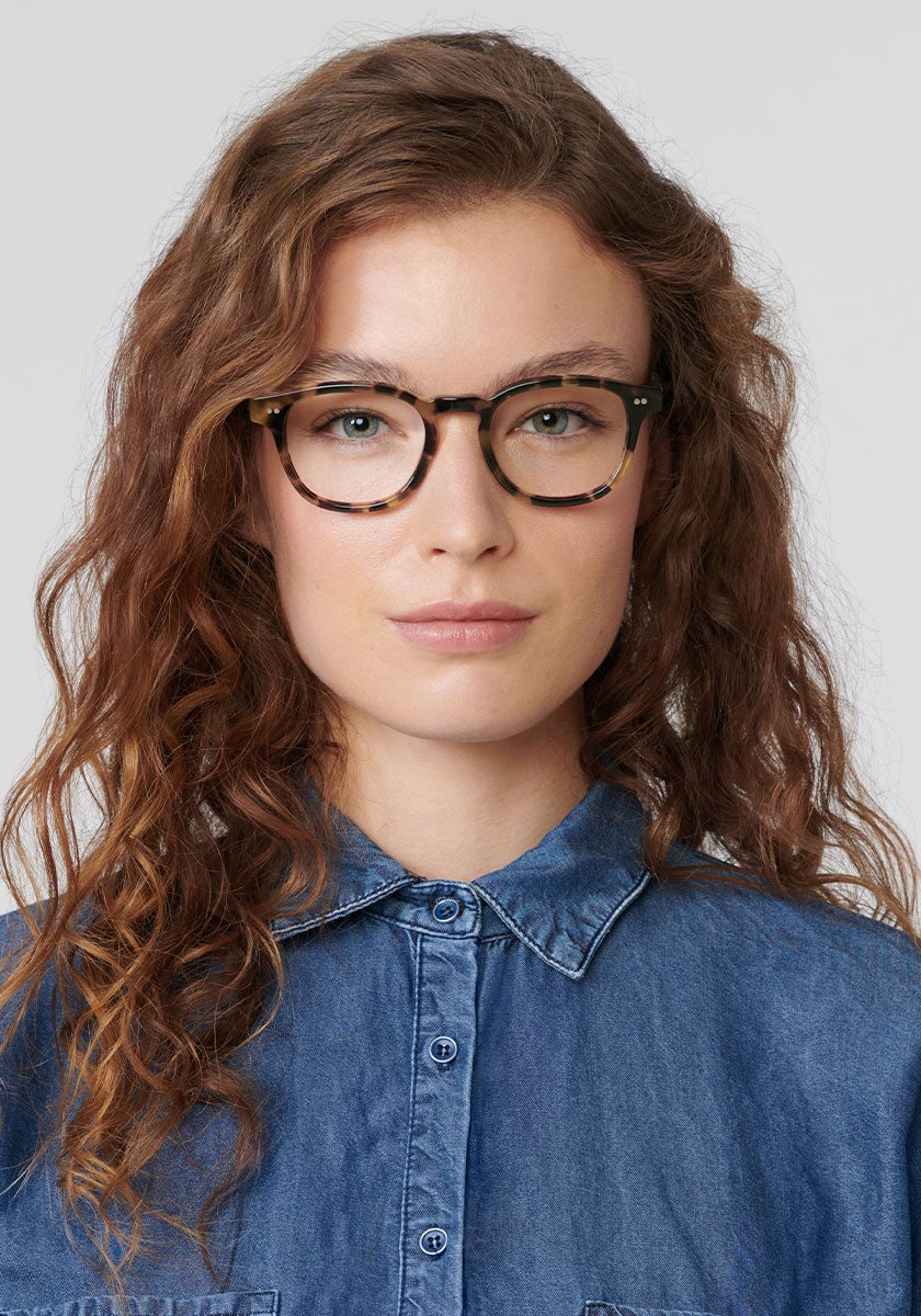 KREWE - MERCER | Fennel Handcrafted, luxury tortoise acetate glasses womens model | Model: Helouise