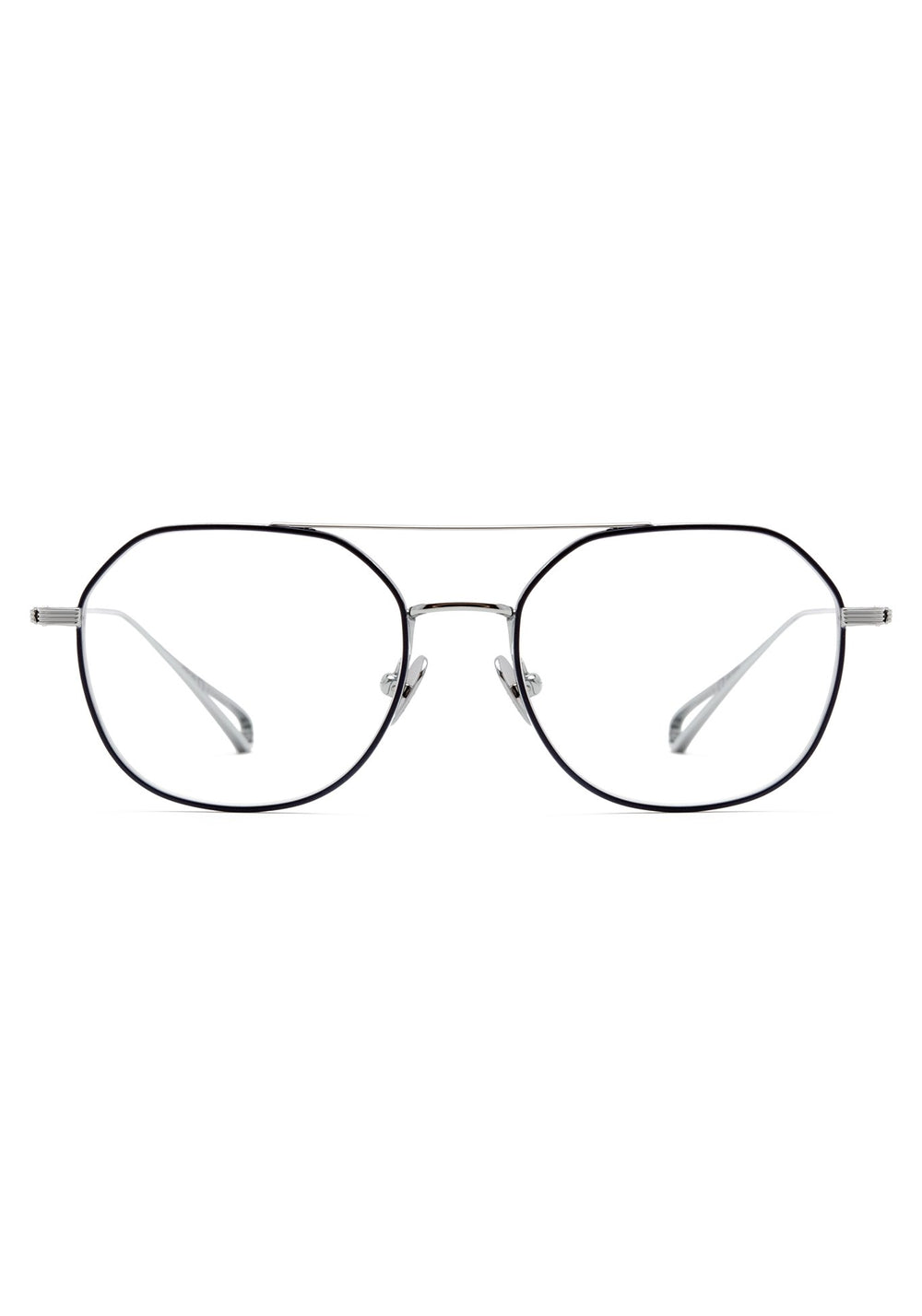 KREWE - MESA | Matte Indigo + Titanium Handcrafted, luxury metal eyeglasses