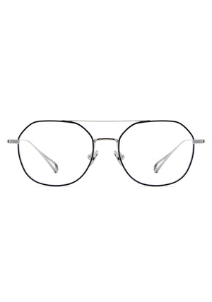 KREWE - MESA | Matte Indigo + Titanium Handcrafted, luxury metal eyeglasses