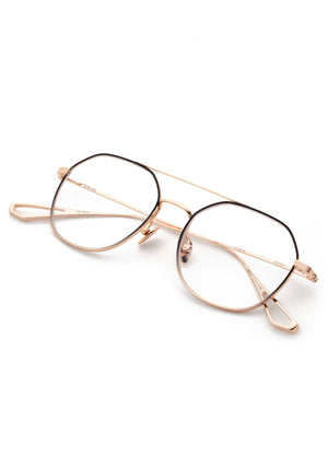 KREWE - MESA | Matte Black Fade + Rose Gold Handcrafted, luxury titanium eyeglasses