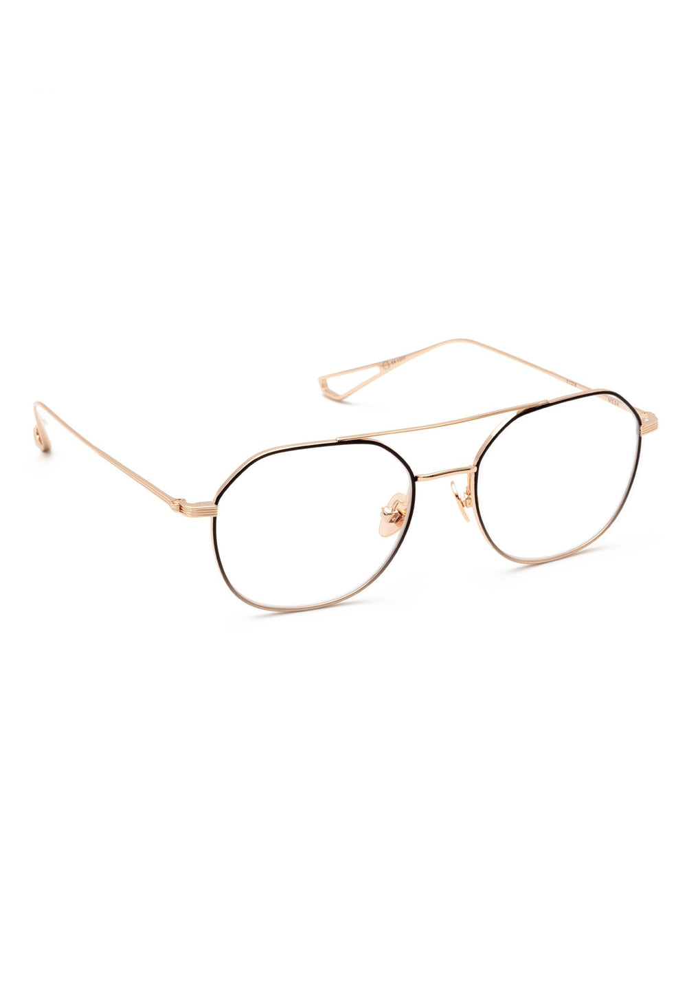 KREWE - MESA | Matte Black Fade + Rose Gold Handcrafted, luxury titanium eyeglasses