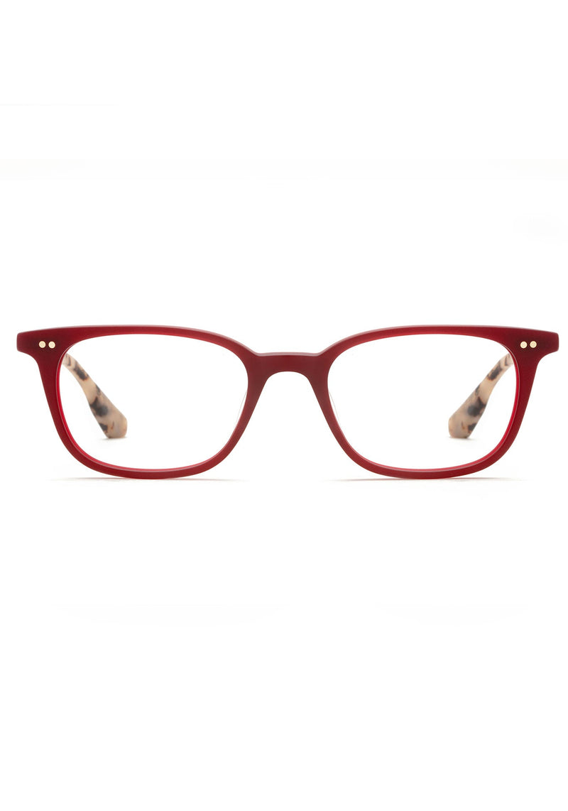 MONTE | Brandy + Matte Oyster 12K Handcrafted, Luxury Red Acetate KREWE Eyeglasses