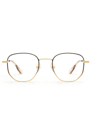 KREWE - NELSON | Matte Black Fade + 18K Handcrafted, luxury 18k stainless steel eyeglasses
