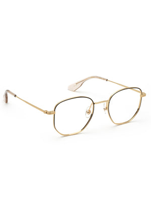 KREWE - NELSON | Matte Black Fade + 18K Handcrafted, luxury 18k stainless steel eyeglasses