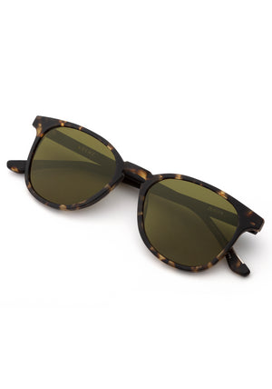 OLIVIER | Matte Brindle + Black Polarized handcrafted, luxury brown tortoise acetate KREWE sunglasses