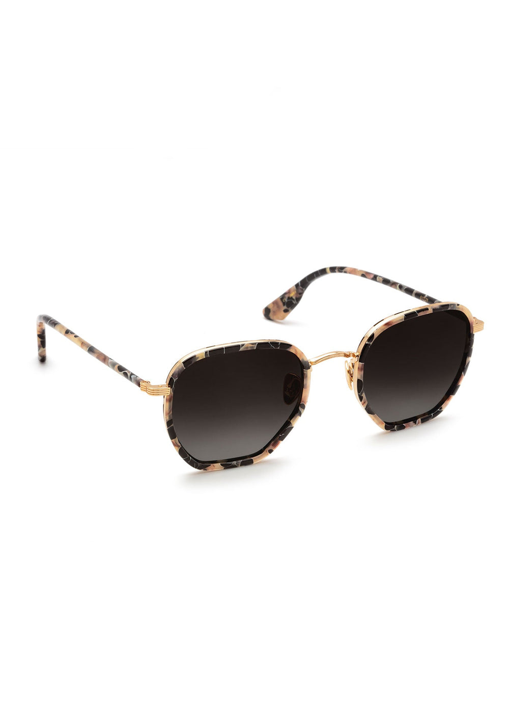 PASCAL | 18K Titanium + Crema Handcrafted, Luxury Brown and Black Acetate KREWE Sunglasses