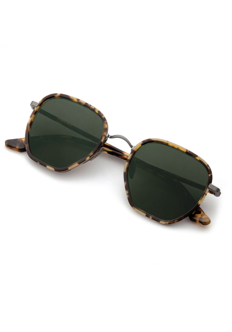 PASCAL | Matte Raw Titanium + Matte Bengal Luxury Tortoise Acetate KREWE Sunglasses