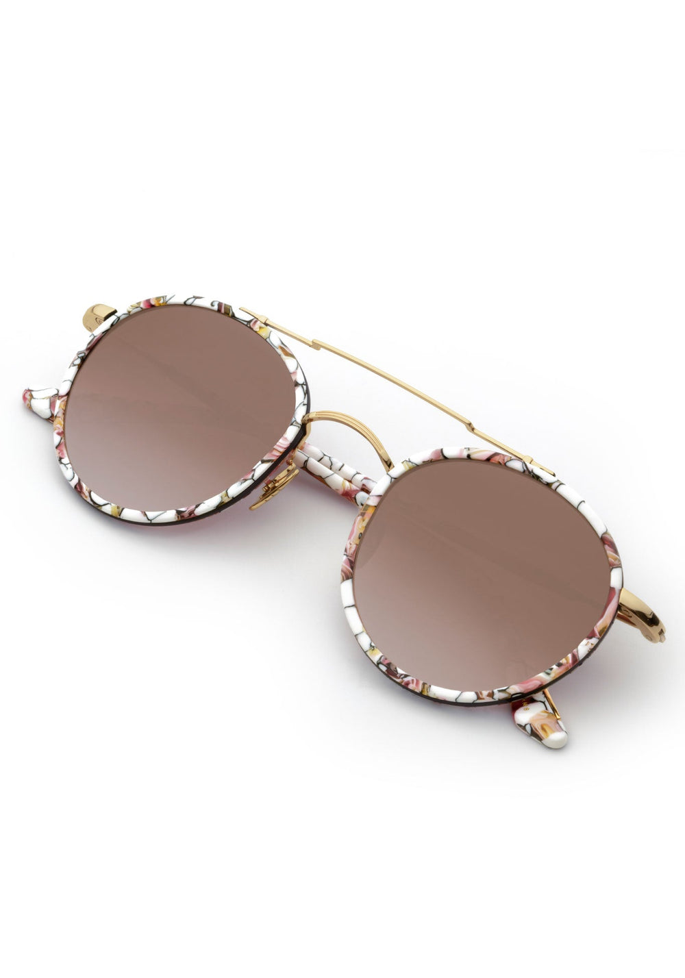 PORTER | Matte Black + 24K Titanium + Lotus Mirrored, Handcrafted, Luxury pink acetate KREWE sunglasses  