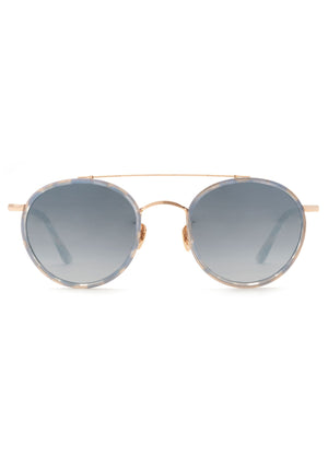 PORTER | 18K Titanium + Opaline Mirrored Handcrafted, Luxury blue acetate KREWE sunglasses
